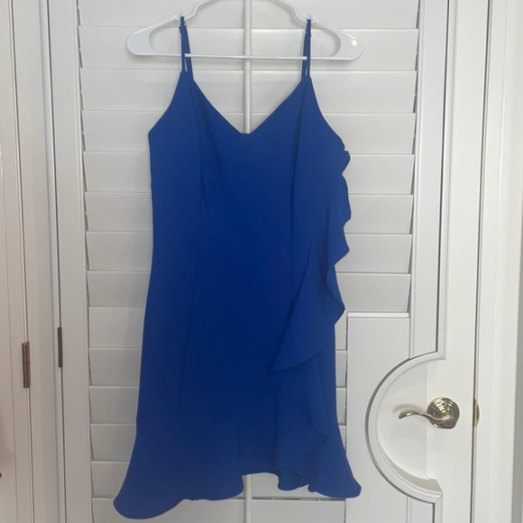 do + be blue ruffle mini dress size M - Picture 1 of 3
